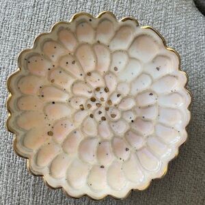 Anthropologie Gilded Floral Jewelry Trinket Tray